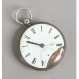 A Victorian silver cased fusee pocket watch, assayed London 1849.