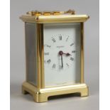 A Bayard carriage clock housing a 9 jewel un adjustable French eight day movement marked Doverdrey