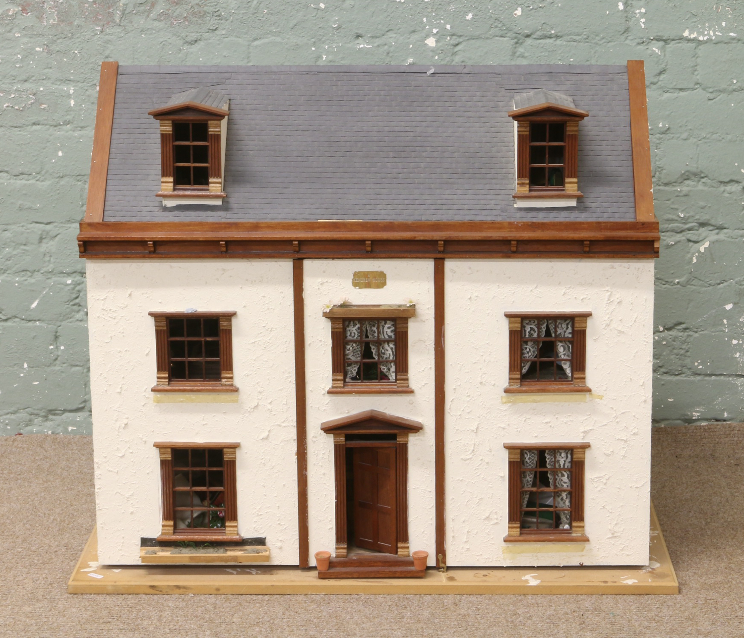 A Kendrew House kit built large dolls house,