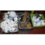 Three boxes of miscellaneous ceramics to include Johnson dinner wares, Hornsea,