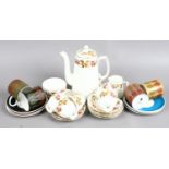 A Coalport Rosalinda pattern six place coffee set along with a part Wedgwood Susie Cooper coffee