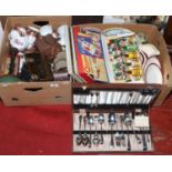 Two boxes of mostly vintage collectables and ceramics including Osram party lights in original box,