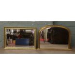 Two gilt framed mirrors including an over mantle example.