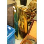 Brass coal scuttle & companion wares etc