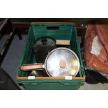 Box of pans etc