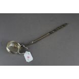 Georgian white metal punch/toddy ladle (damage to whalebone handle)