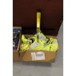 Bulldog wheel clamp & box of hi-viz jackets