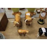 Beswick pottery Highland cattle family