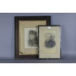 Two First World War era studio photographs of a Green Howards soldier and other