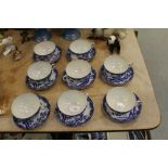 Blue and white porcelain tea service