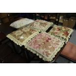 4 tapestry/needlework cushions & Voyage Maison Rabbit cushion