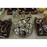 Plated tea sets & tray