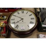 Victorian mahogany cased dial clock, the dial printed 'A. Goode, Brighton', 36cm high (restored - no