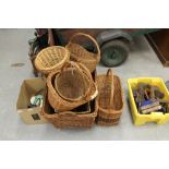 Quantity of woven wicker baskets