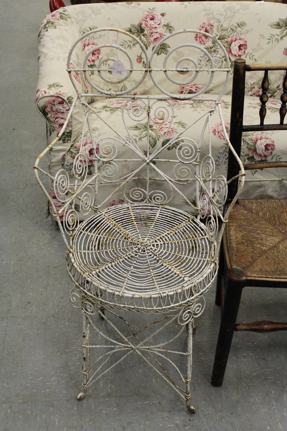 Wire-work garden chair