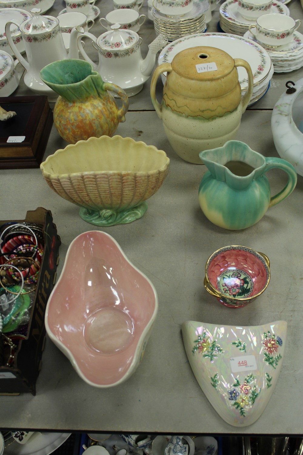 3 pieces of Maling, Sylvac vase, lamp base etc