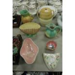 3 pieces of Maling, Sylvac vase, lamp base etc