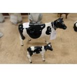 Beswick fresian cow & calf