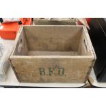 Small wooden crate B.F.D