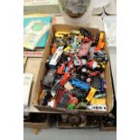 Box of die-cast model cars