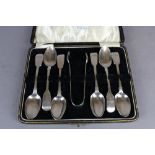 Cased silver spoons, London 1858-9