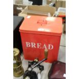 Enamel bread bin & matching kitchen storage jars