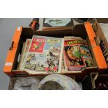 Box of vintage British comics