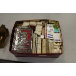 Tin of cigarette cards