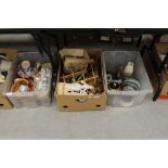 3 boxes of misc, china, figures etc