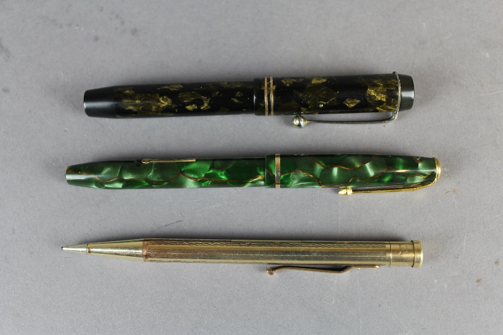 Conway Stewart 12, National Security pens, rolled gold yard o lead pencil