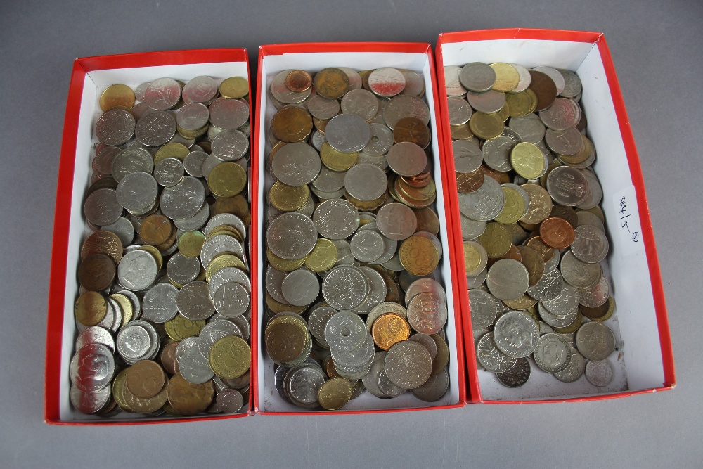 3 boxes of foreign coins
