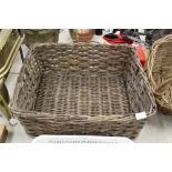 Woven wicker basket