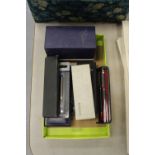 Box including Parker pens & Ronson lighter