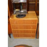 1970's oak 4 drawer chest