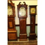 19th century oak & mahogany 8 day long case clock
