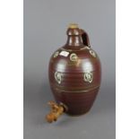 Mid 20th century art/studio pottery spirit barrel in the manner of Bernard Leach