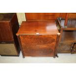Mahogany 2 drawer chest with reeded ends