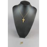 2 9ct gold cross pendants