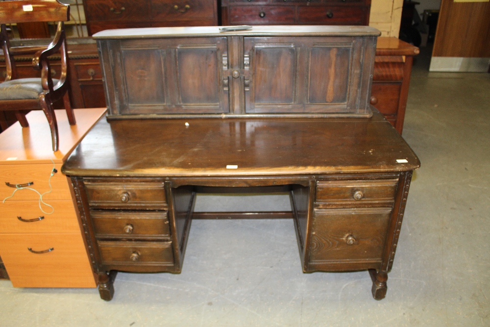 Dark Ercol desk & dresser top