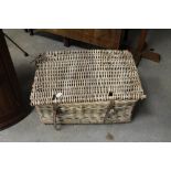 Large woven wicker hamper