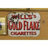 Wills flag/old flake double sided enamelled cigarette sign