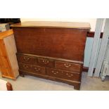 19th century oak mule chest