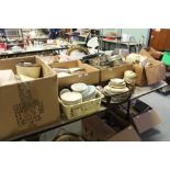 Large quantity boxes of kitchen wares