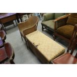 Woven wicker ottoman & chair