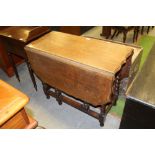 Oak drop leaf table with barley twist legs