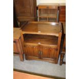Oak linen fold music cabinet