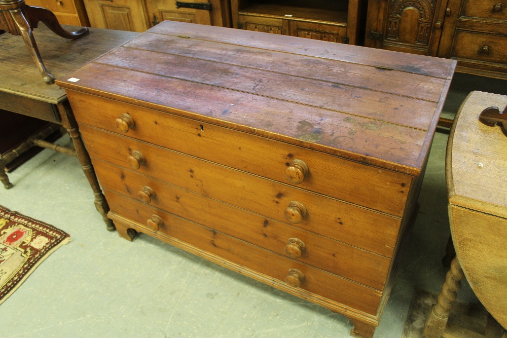 Planked pine blanket box of chest form