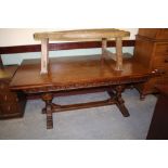 Oak bulbous legged dining table