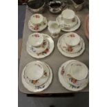 Crescent floral bone china tea wares