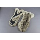 Ladies rabbit fur & leather gloves